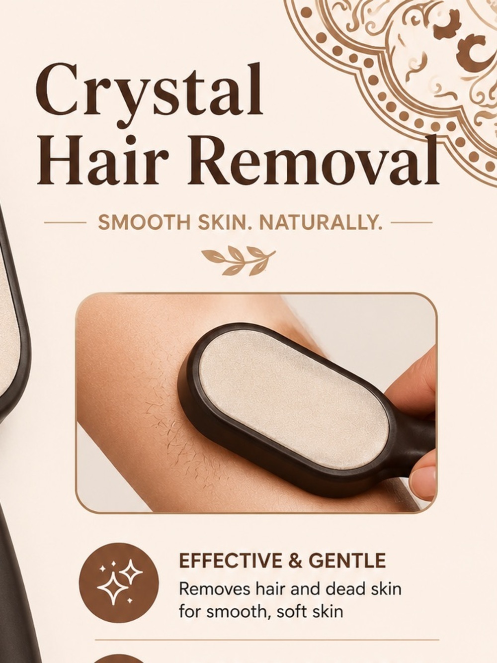 Crystal Hair Removal Tool – Cream/Black